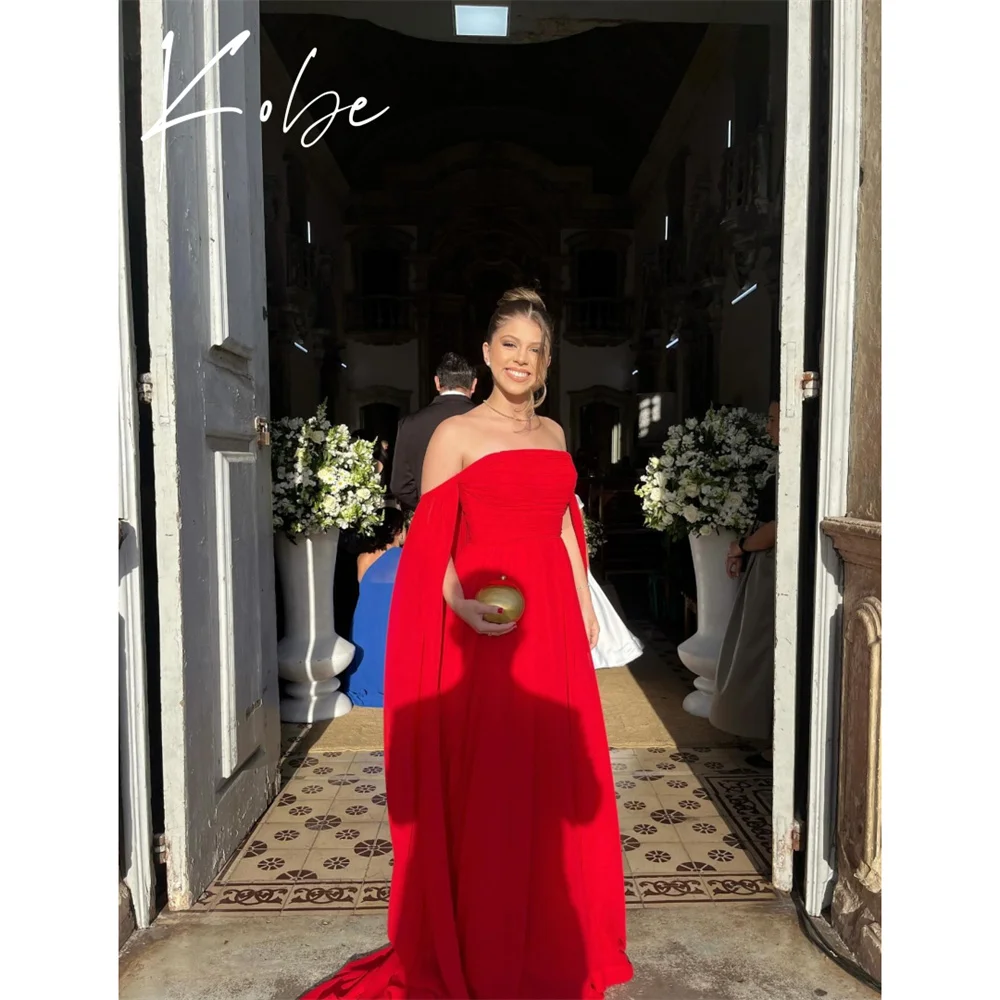 Kobe Red A-Line Prom Dresses Strapless Sleeveless Customized فساتين سهرات Backless Court Train Chic vestido de gala noche mujer
Kobe Red A-Line Prom Dresses Strapless Sleeveless Customized فساتين سهرات Backless Court Train Chic vestido de gala noche mujer