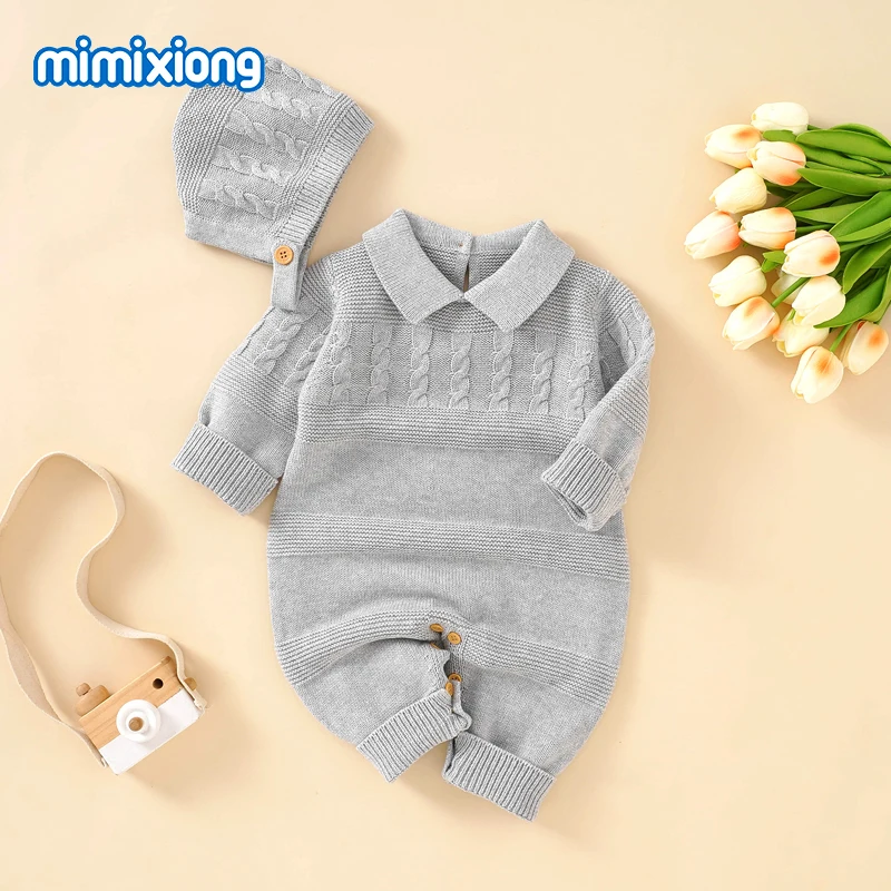 Baby Rompers Cotton Knitted Newborn Boy Girl Jumpsuits Hats 2pcs Outfits Costumes Autumn Winter Toddler Infant Kids Clothes Sets
Baby Rompers Cotton Knitted Newborn Boy Girl Jumpsuits Hats 2pcs Outfits Costumes Autumn Winter Toddler Infant Kids Clothes Sets