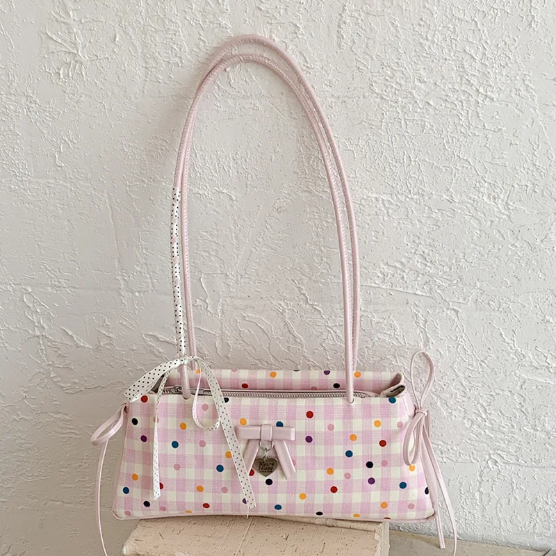 Colorful Polka Dot Bow PU Shoulder Bags for Women Lightweight Portable Ladies Pillow Underarm Bag Versatile Girls Zipper Handbag
Colorful Polka Dot Bow PU Shoulder Bags for Women Lightweight Portable Ladies Pillow Underarm Bag Versatile Girls Zipper Handbag