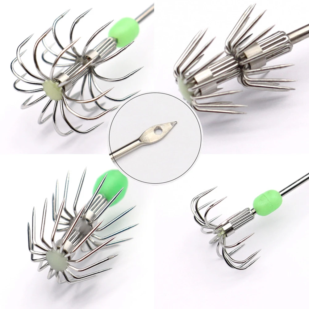 10pcs Double-Layer Umbrella Squid Hooks Stainless Steel Glow in Dark Fishhooks Octopus Cuttlefish Fishing Jig Hooks
10pcs Double-Layer Umbrella Squid Hooks Stainless Steel Glow in Dark Fishhooks Octopus Cuttlefish Fishing Jig Hooks
