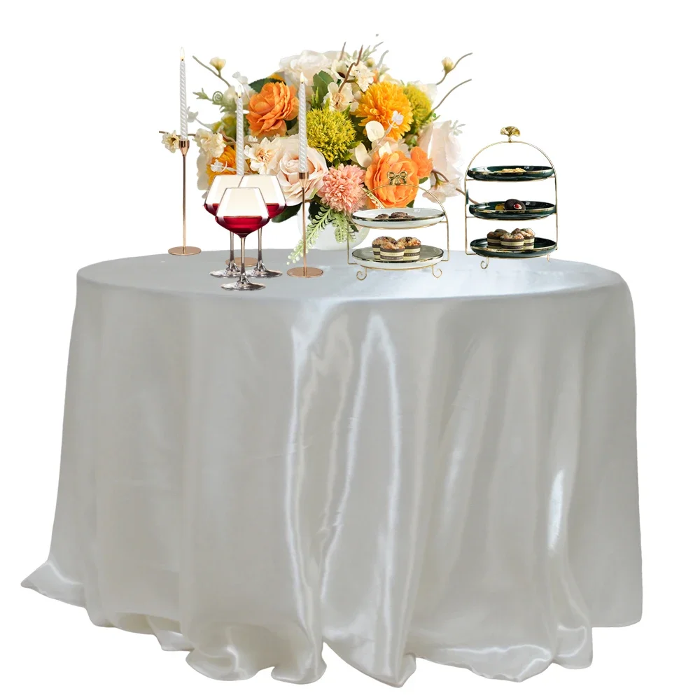 2pc Round Satin Table Cloth Bright Tablecloth For Wedding Banquet Holiday Dinner Christmas Birthday Baby Shower Table Decoration
2pc Round Satin Table Cloth Bright Tablecloth For Wedding Banquet Holiday Dinner Christmas Birthday Baby Shower Table Decoration