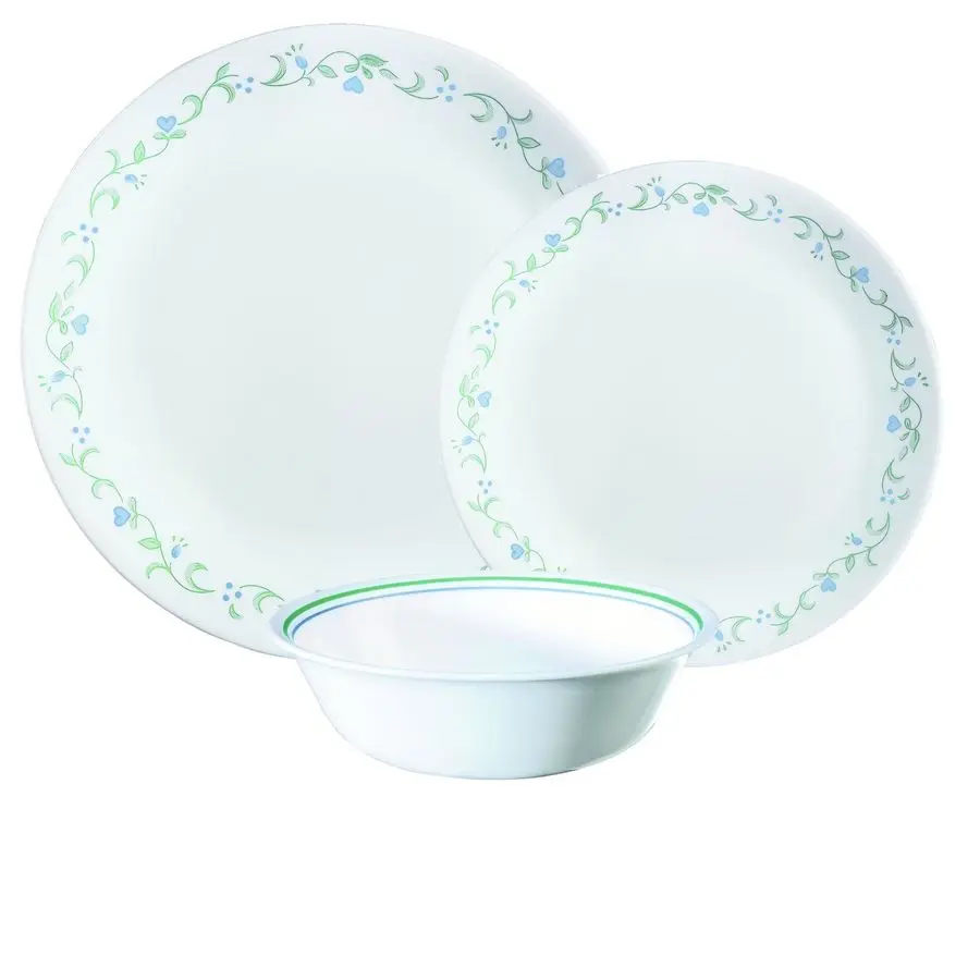 Vitrelle Glass 12Piece Country Cottage Chip and Break Resistant Dinner Set, Green Blue 3029B
Vitrelle Glass 12Piece Country Cottage Chip and Break Resistant Dinner Set, Green Blue 3029B