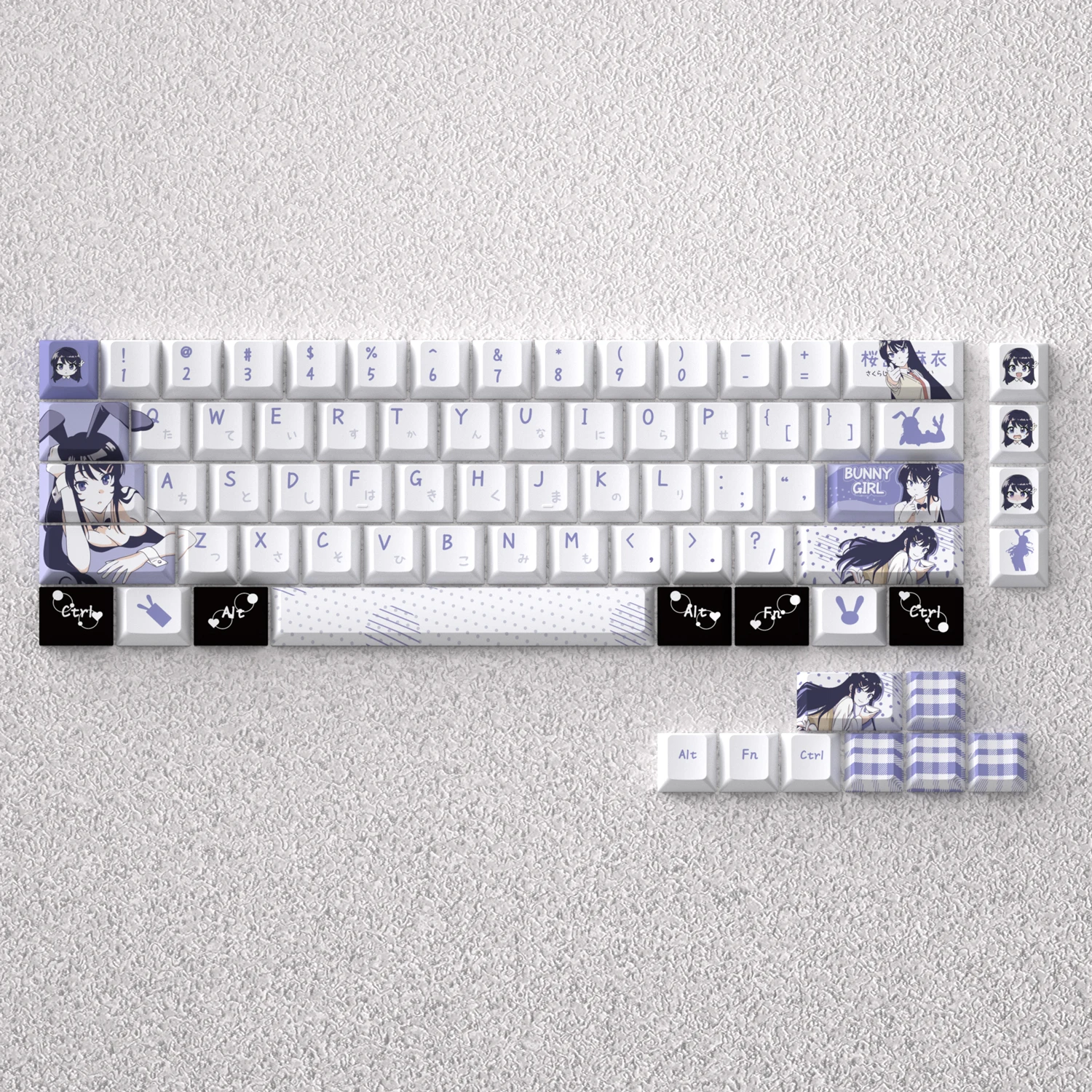 98 клавиш Sakurajima Mai Theme Keycaps Аниме Key Cap PBT Cherry Profile Индивидуальный колпачок для Wooting60 65 68, механическая клавиатура 
98 клавиш Sakurajima Mai Theme Keycaps Аниме Key Cap PBT Cherry Profile Индивидуальный колпачок для Wooting60 65 68, механическая клавиатура