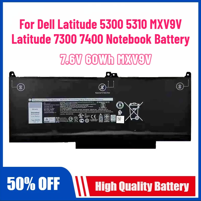 7.6V 60Wh MXV9V Laptop Battery for Dell Latitude 5300 5310 MXV9V Latitude 7300 7400 Notebook Battery
7.6V 60Wh MXV9V Laptop Battery for Dell Latitude 5300 5310 MXV9V Latitude 7300 7400 Notebook Battery