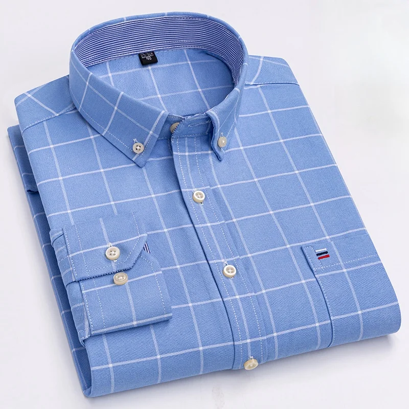 100% Cotton Oxford Men Plaid Shirts Male Business Casual High Quality Long sleeve Pocket Shirt for Men Button Shirt 5XL 6XL 7XL
100% Cotton Oxford Men Plaid Shirts Male Business Casual High Quality Long sleeve Pocket Shirt for Men Button Shirt 5XL 6XL 7XL