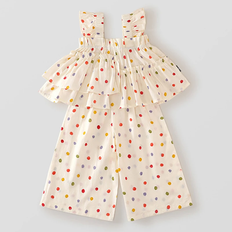 2Piece 2025 Summer Clothes Girls Outfit Sets Korean Fashion Cute Dot Sleeveless Vest+Loose Pants Kids Boutique Clothing BC1759 
2Piece 2025 Summer Clothes Girls Outfit Sets Korean Fashion Cute Dot Sleeveless Vest+Loose Pants Kids Boutique Clothing BC1759