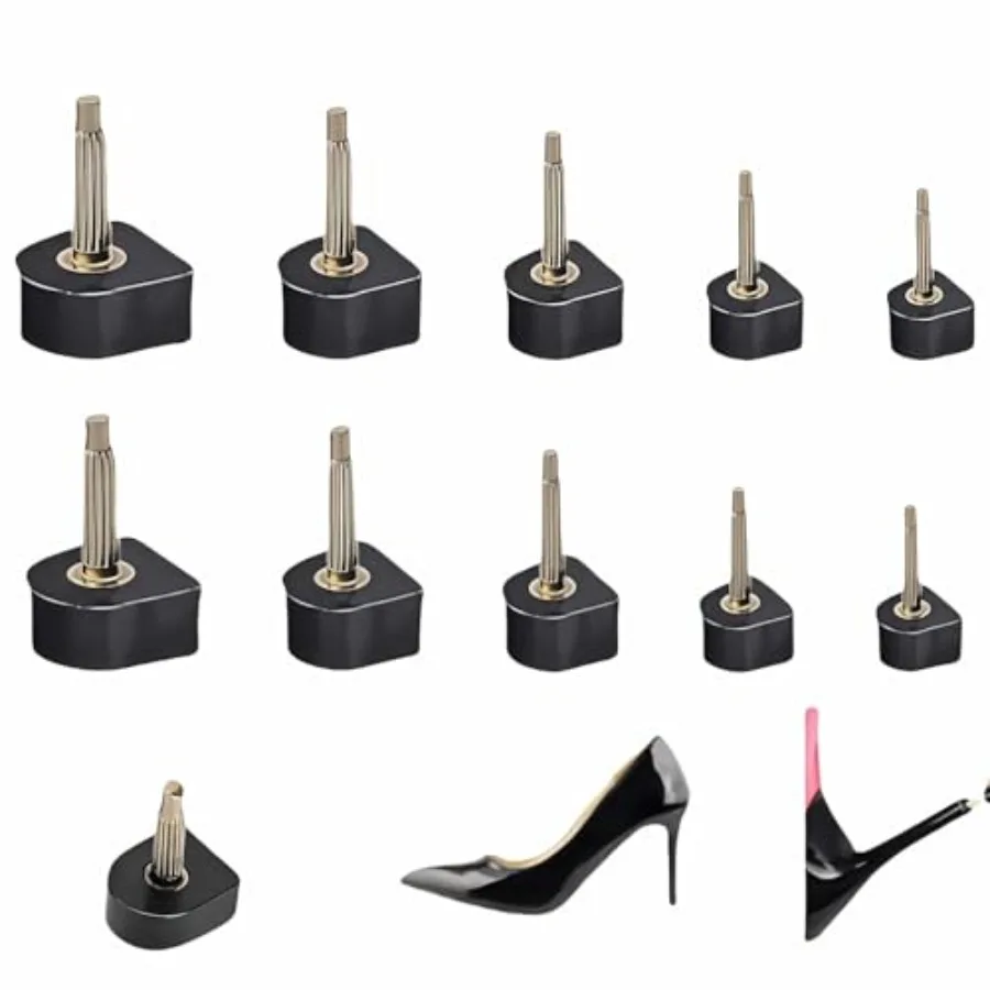 10 Pairs High Heel Tips Replacement - U/Cap Style, 2.4mm and 3mm Metal Core, 5 Sizes 8-12mm Durable Non-Slip Heel Caps for Wome
10 Pairs High Heel Tips Replacement - U/Cap Style, 2.4mm and 3mm Metal Core, 5 Sizes 8-12mm Durable Non-Slip Heel Caps for Wome