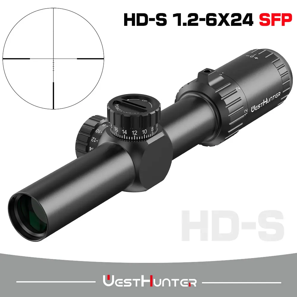 WestHunter HD-S 1.2-6X24 SFP Compact Scope Mil Dot Reticle Hunting Riflescopes Turret Reset Lock Tactical Optical Sights
WestHunter HD-S 1.2-6X24 SFP Compact Scope Mil Dot Reticle Hunting Riflescopes Turret Reset Lock Tactical Optical Sights
