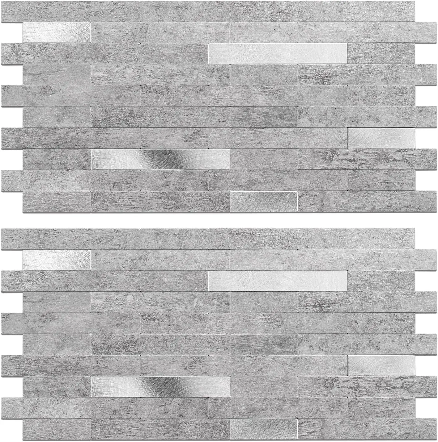 Peel and Stick Backsplash Tile 3D Faux Stone Marble Brick White Accent Panels with Metallic Silver for Kitchen Bathroom
Peel and Stick Backsplash Tile 3D Faux Stone Marble Brick White Accent Panels with Metallic Silver for Kitchen Bathroom