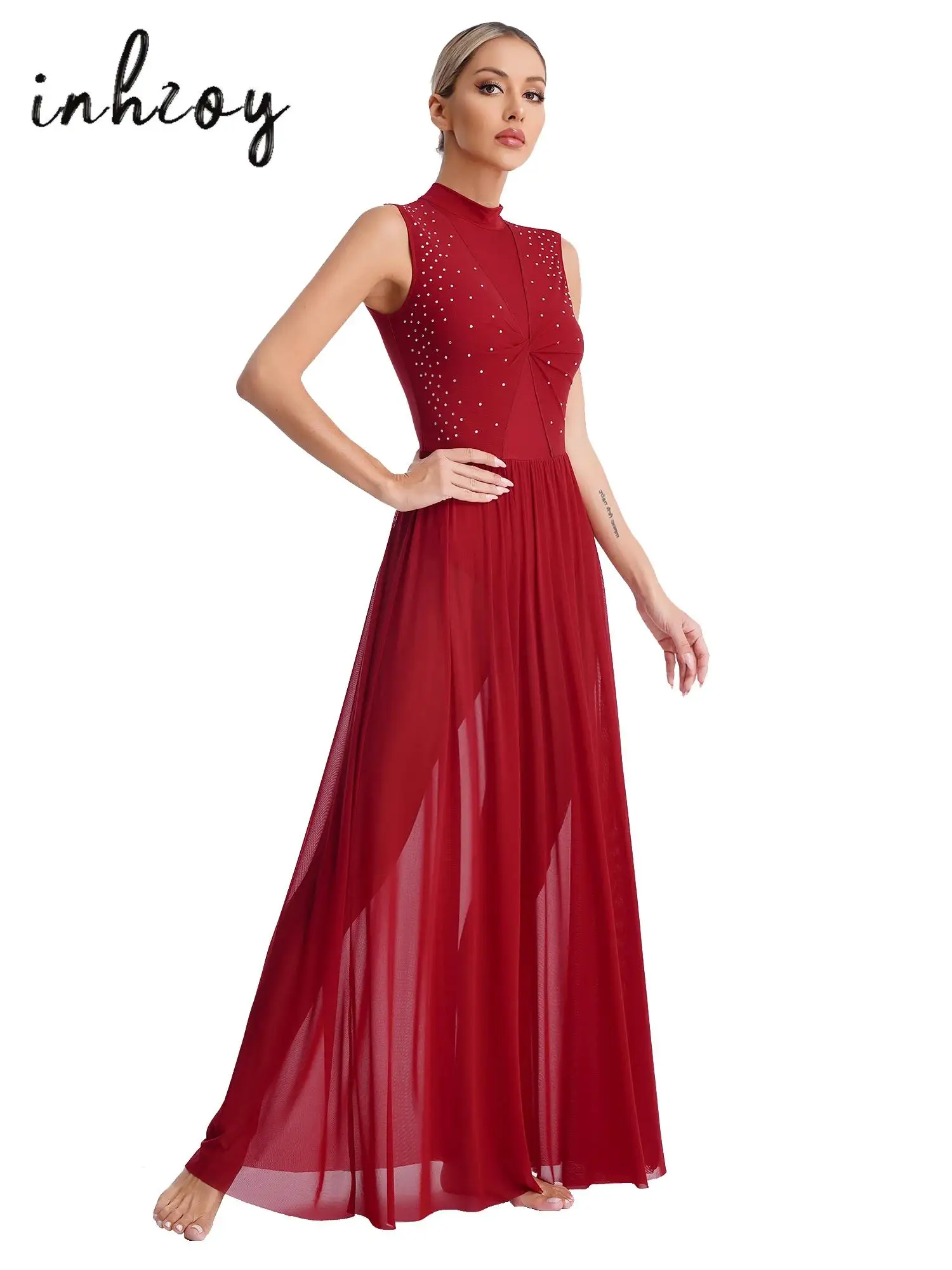 Women Girls Shiny Rhinestone Decor Lyrical Modern Contemporary Balloroom Dance Long Dress Stage Performance Overlay Leotard
Women Girls Shiny Rhinestone Decor Lyrical Modern Contemporary Balloroom Dance Long Dress Stage Performance Overlay Leotard