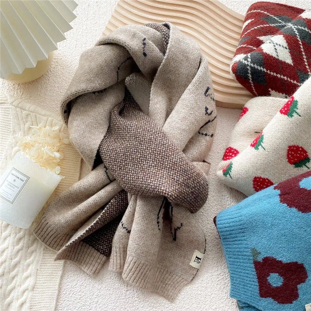 New Stylish Knitted Scarf Women Winter Thickened Woolen Shawl Korean Version Couple Fashionable Versatile Warm Neck Warmer
New Stylish Knitted Scarf Women Winter Thickened Woolen Shawl Korean Version Couple Fashionable Versatile Warm Neck Warmer