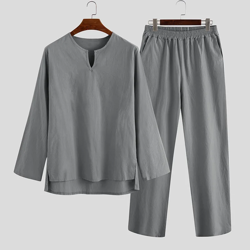2024 New Solid Color Simple Loose Version Home Shirt Trousers Long Sleeves Men's Loungewear Casual Suit
2024 New Solid Color Simple Loose Version Home Shirt Trousers Long Sleeves Men's Loungewear Casual Suit