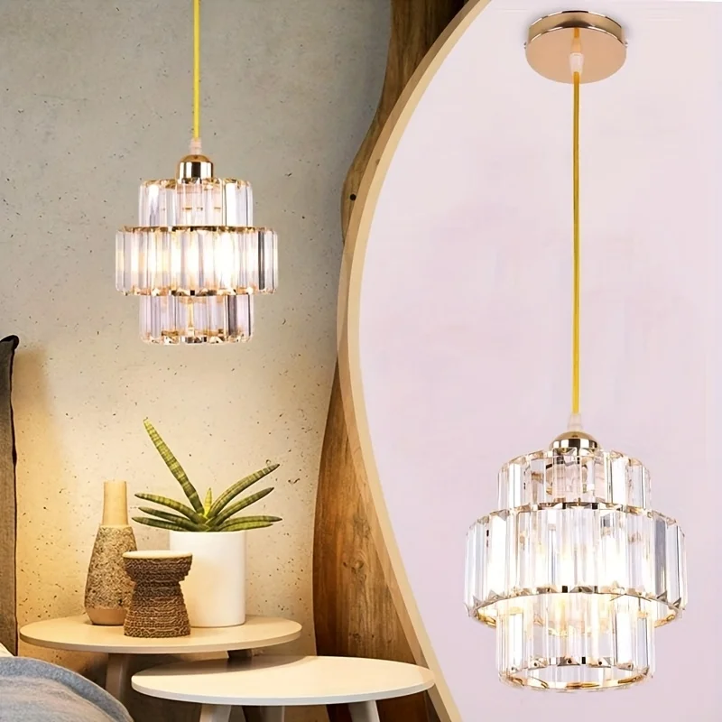 Mini pendant light crystal pendant light embedded ceiling light double-layer crystal modern pendant light fixture suitable for b
Mini pendant light crystal pendant light embedded ceiling light double-layer crystal modern pendant light fixture suitable for b