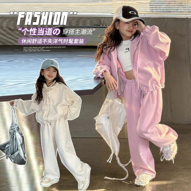 Girls' Casual Sports Suits Cotton Knit Hoodie Sets Two-Piece Autumn Sets for Ages 7-14 Suitable for School and Jogging 2 Colors
Girls' Casual Sports Suits Cotton Knit Hoodie Sets Two-Piece Autumn Sets for Ages 7-14 Suitable for School and Jogging 2 Colors