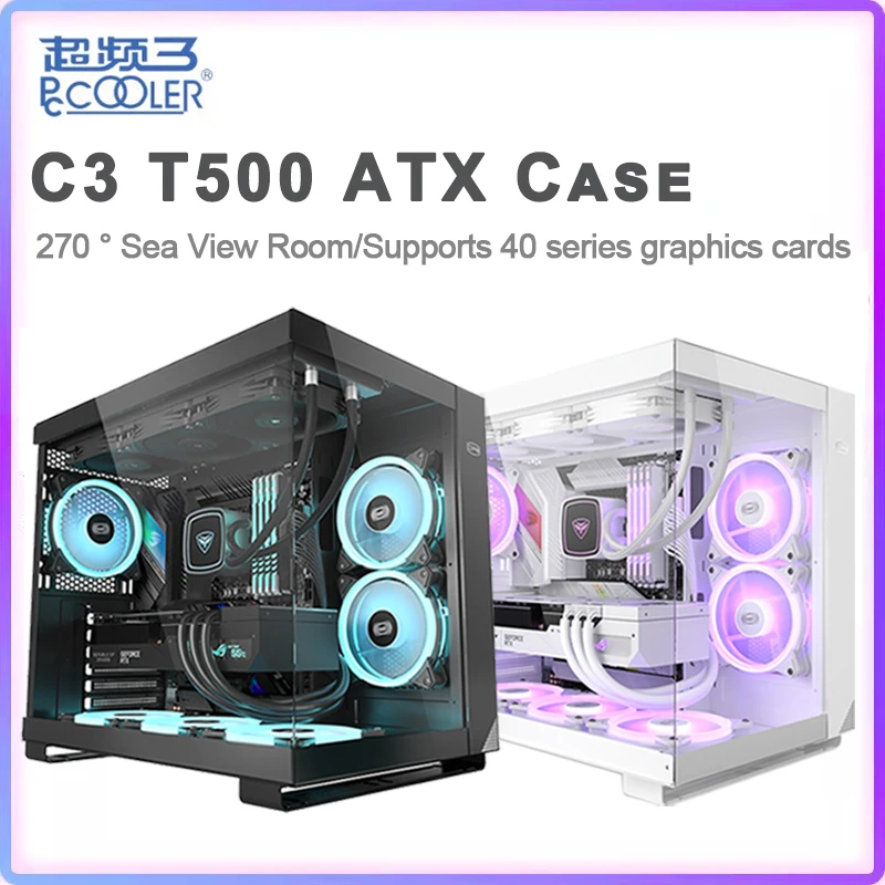 Pccooler C3 T500 ATX Case 270° Glass Panoramic Side Transparency Computer Chassis Supports 40 Series Graphics Card M-ATX/ITX
Pccooler C3 T500 ATX Case 270° Glass Panoramic Side Transparency Computer Chassis Supports 40 Series Graphics Card M-ATX/ITX