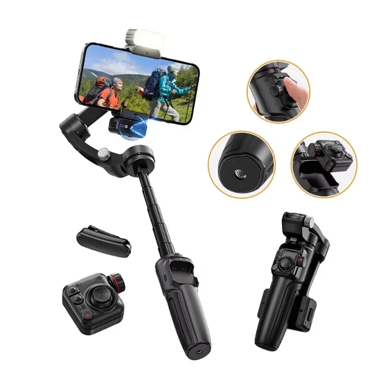 6 intelligent AI tracking 3-axis stabilizer universal joint with aluminum extension rod and wireless microphone and fill light
6 intelligent AI tracking 3-axis stabilizer universal joint with aluminum extension rod and wireless microphone and fill light