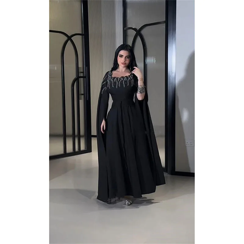 Vintage A-line Square Neck Women Formal Evening Dresses Long Sleeve Pleat Ankle-Length Prom Gowns for Birthday Party Dress 2024
Vintage A-line Square Neck Women Formal Evening Dresses Long Sleeve Pleat Ankle-Length Prom Gowns for Birthday Party Dress 2024