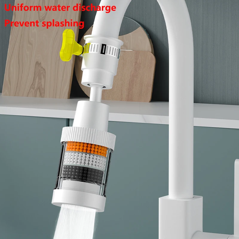 360° Rotating Kitchen Sink Faucet Splash-Proof Head Extension with Universal Adapter for Three-Stage Filtration and Multi-Angle
360° Rotating Kitchen Sink Faucet Splash-Proof Head Extension with Universal Adapter for Three-Stage Filtration and Multi-Angle