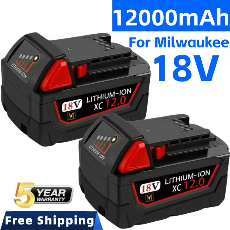 2025 100% New For Milwaukee M18 Power Tool Battery, Charger, BR, XC, 18V, 6000mAh M18B5, 48-11-1860, Built-in 18650 Battery
2025 100% New For Milwaukee M18 Power Tool Battery, Charger, BR, XC, 18V, 6000mAh M18B5, 48-11-1860, Built-in 18650 Battery