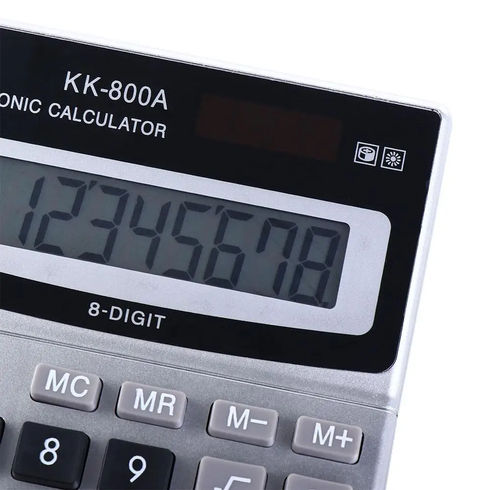 Большой шрифт KK-800A, арифметический 8-значный дисплей, канцелярские товары, расчетная машина, электронный калькулятор, калькулятор Calculadora
Большой шрифт KK-800A, арифметический 8-значный дисплей, канцелярские товары, расчетная машина, электронный калькулятор, калькулятор Calculadora