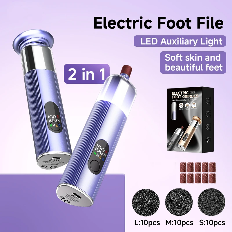 2-in-1 Electric Foot Grinder & Nail Grinder with 60 Sanding Discs Anti-Slip Striped Grip Aluminum Alloy Electric Callus Remover
2-in-1 Electric Foot Grinder & Nail Grinder with 60 Sanding Discs Anti-Slip Striped Grip Aluminum Alloy Electric Callus Remover