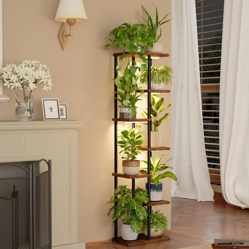 Plant Stand with Grow Light for Indoor Plants Corner 7 Tier Metal Plant Shelf Wood Flower Stand for Home Living Room De
Plant Stand with Grow Light for Indoor Plants Corner 7 Tier Metal Plant Shelf Wood Flower Stand for Home Living Room De