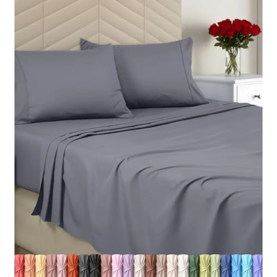 Queen Sheet Set, Soft Microfiber 4 Piece Bed Sheets with 15" Deep Pocket - Easy Care Brushed Microfiber Queen, Grey
Queen Sheet Set, Soft Microfiber 4 Piece Bed Sheets with 15" Deep Pocket - Easy Care Brushed Microfiber Queen, Grey