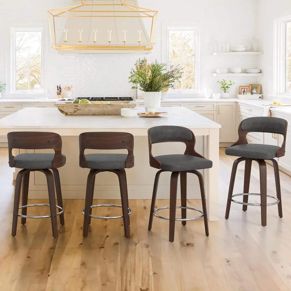 Barstools, Counter Height Bar Stools, 26" Faux Leather Swivel Counter Stools, Mid Century Bar Stool Set of 4, Swivel Bar Stools
Barstools, Counter Height Bar Stools, 26" Faux Leather Swivel Counter Stools, Mid Century Bar Stool Set of 4, Swivel Bar Stools