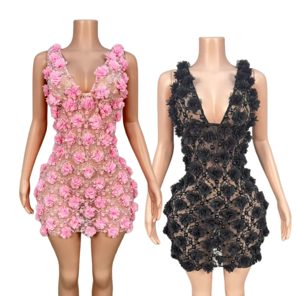 Sexy Flower Pearls V Neck Cocktail Party Mini Dress Women Night Club Outfit Dinner Gown Female Evening Prom Banquet Sheath Dress
Sexy Flower Pearls V Neck Cocktail Party Mini Dress Women Night Club Outfit Dinner Gown Female Evening Prom Banquet Sheath Dress