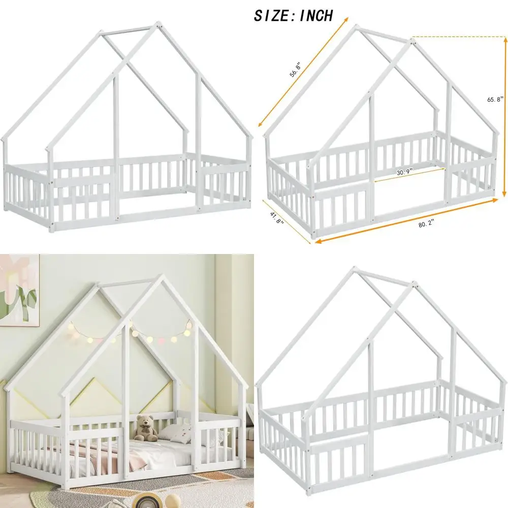 Деревянная кровать-домик для детей размера Twin – подходит для мальчиков и девочек, белая
Деревянная кровать-домик для детей размера Twin – подходит для мальчиков и девочек, белая
