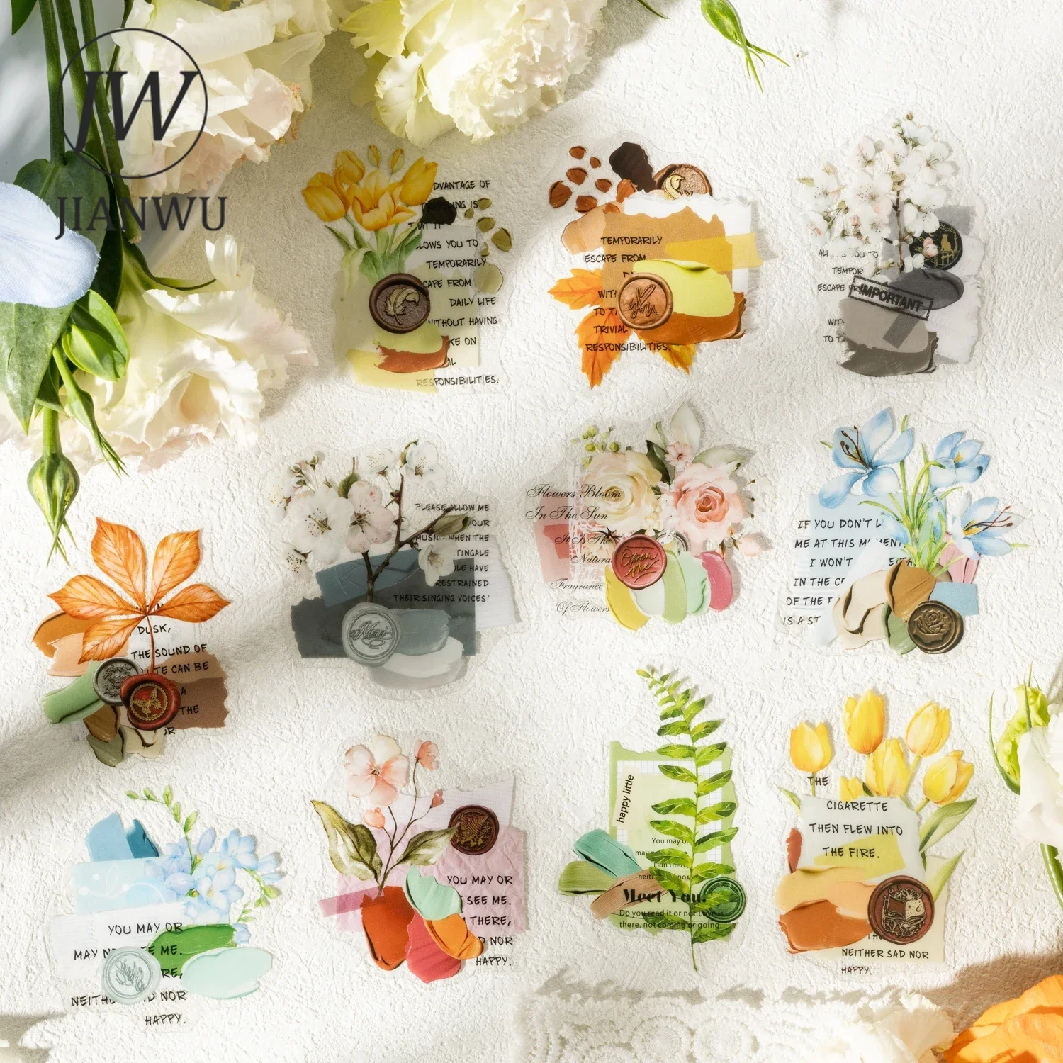 JIANWU Flower Language Chapter Series Vintage Plant Stamp Landscape Material Collage PET Sticker Creative Journal Stationery
JIANWU Flower Language Chapter Series Vintage Plant Stamp Landscape Material Collage PET Sticker Creative Journal Stationery