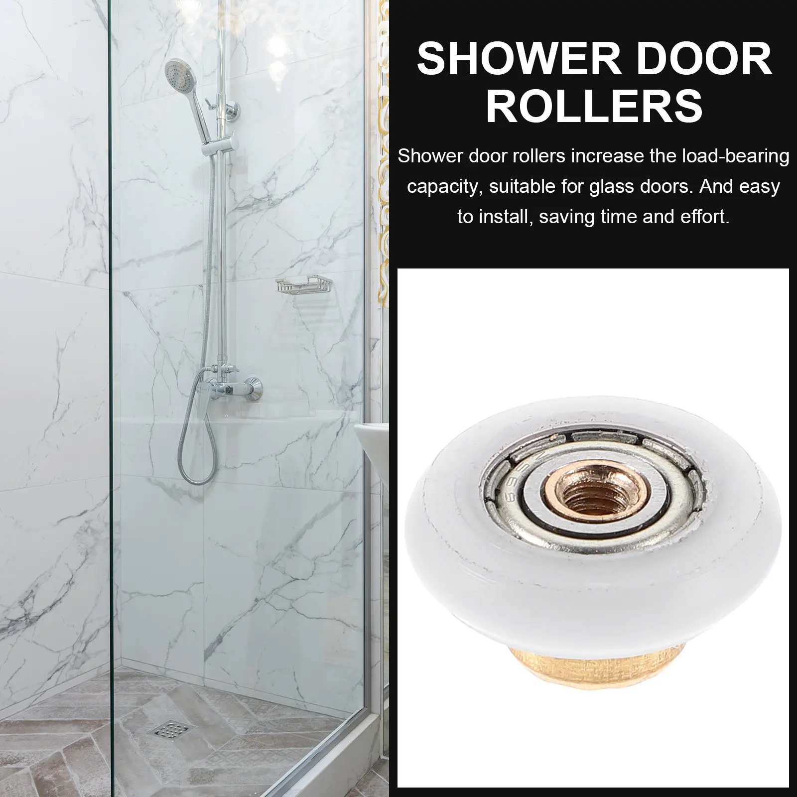 4 шт. роликов для душевых дверей, замена фурнитуры для стеклянных дверей, скользящие колесики для ванной комнаты, прочные, устойчивые к ржавчине
4 шт. роликов для душевых дверей, замена фурнитуры для стеклянных дверей, скользящие колесики для ванной комнаты, прочные, устойчивые к ржавчине