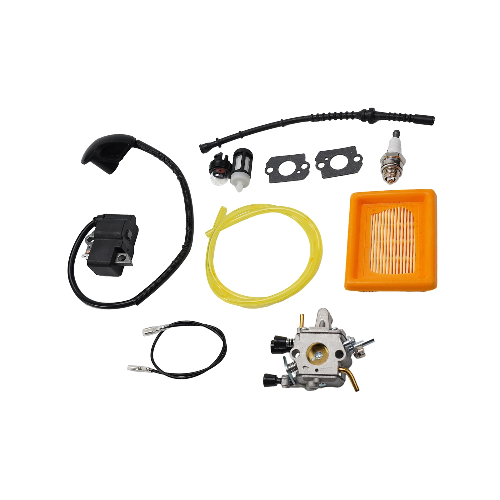 Карбюратор для FS120 FS200 FS250 FS300 FS350, триммер с цепью зажигания, топливный шланг, Комплект прокладок для воздушного фильтра
Карбюратор для FS120 FS200 FS250 FS300 FS350, триммер с цепью зажигания, топливный шланг, Комплект прокладок для воздушного фильтра