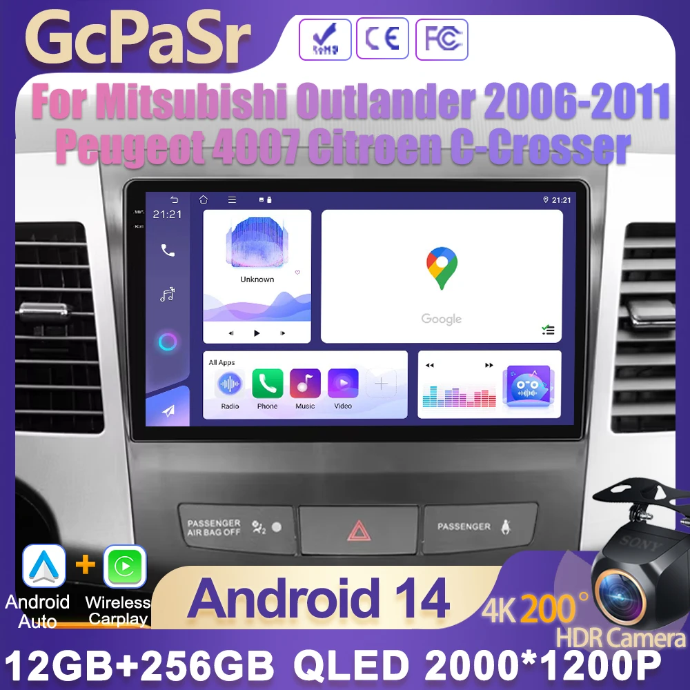 Автомобильный радиоприемник Android 14, мультимедийный плеер для Mitsubishi Outlander 2006-2011 Peugeot 4007 Citroen C-Crosser Carplay Gps Bluetooth
Автомобильный радиоприемник Android 14, мультимедийный плеер для Mitsubishi Outlander 2006-2011 Peugeot 4007 Citroen C-Crosser Carplay Gps Bluetooth