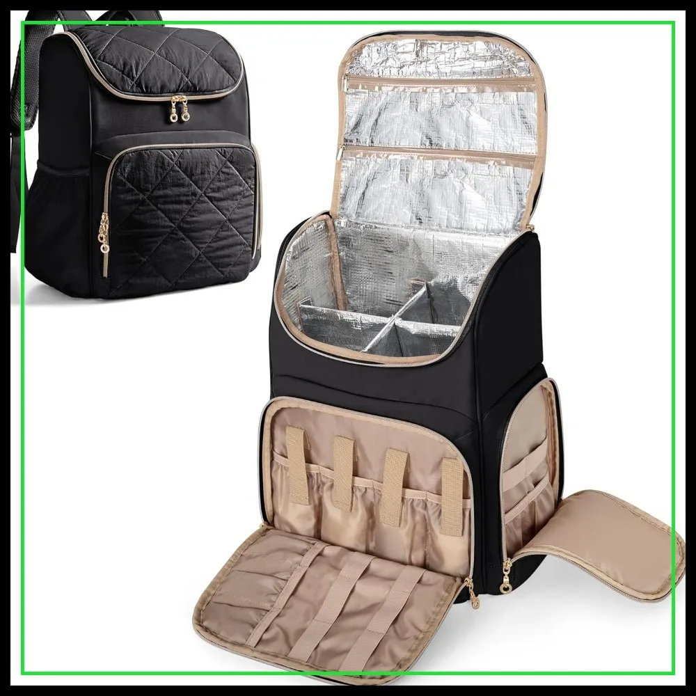 Insulated Hairstylist Travel Bag with Detachable Dividers, Quilted Backpack for Hair Tools, Black
Insulated Hairstylist Travel Bag with Detachable Dividers, Quilted Backpack for Hair Tools, Black