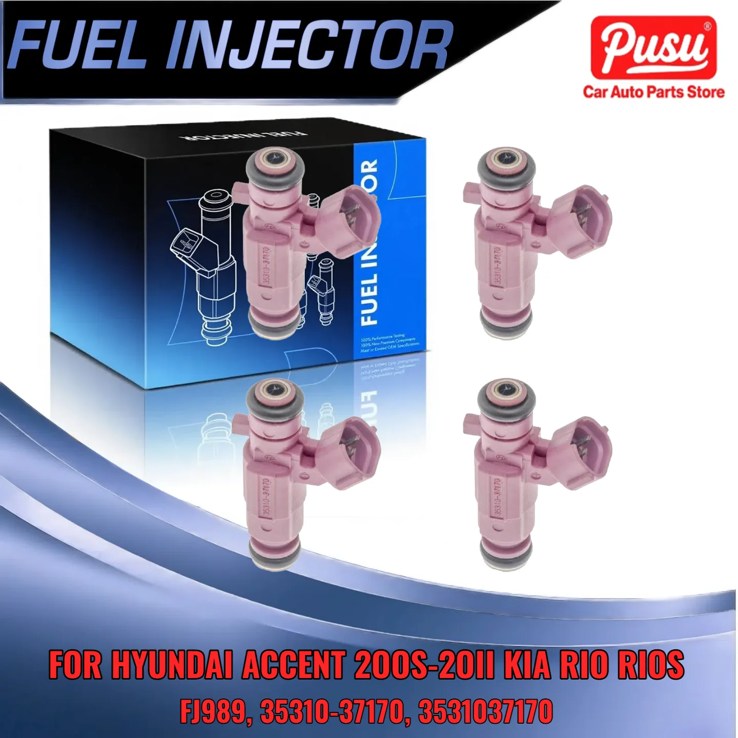 for Hyundai Accent 2006 2011 4pcs Car Fuel Injector 1 6L DOHC FJ989 3531037170 for Kia Rio Rio5
for Hyundai Accent 2006 2011 4pcs Car Fuel Injector 1 6L DOHC FJ989 3531037170 for Kia Rio Rio5