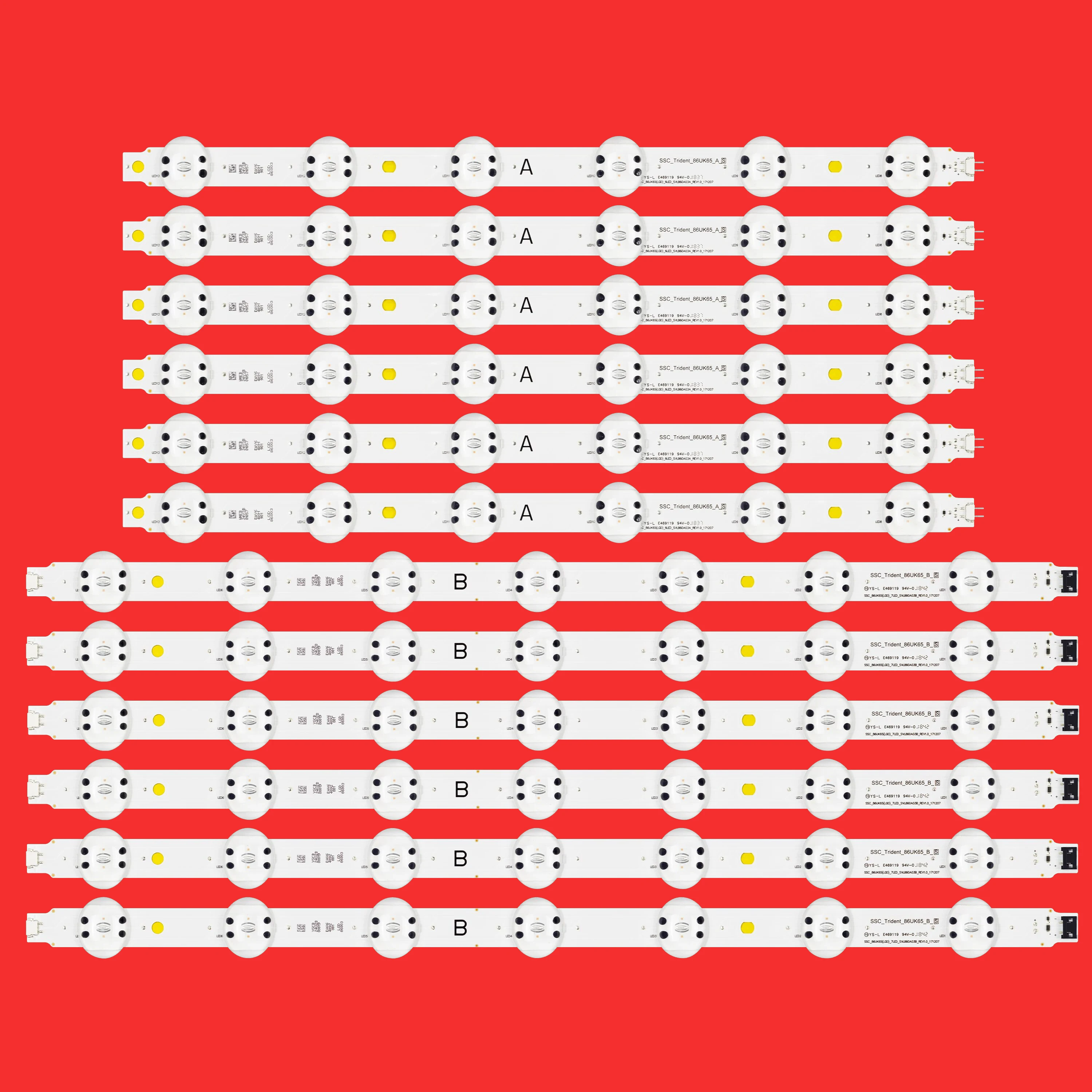 12pcs/set LED strip for 86uk6570pua E469119 94v-0 86UK6570PUB 86UL3E-TJ 86UK7500 86UK6570 86UK8070 86UN8570 Trident_86UK65_A B
12pcs/set LED strip for 86uk6570pua E469119 94v-0 86UK6570PUB 86UL3E-TJ 86UK7500 86UK6570 86UK8070 86UN8570 Trident_86UK65_A B