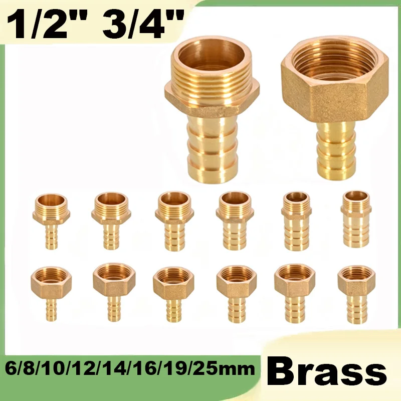 1/2/5/10Pcs Brass Pipe Fitting 6/8/10/12/14/16/19/25mm Barb Hose 1/2" 3/4" BSP Male Female Thread Copper Connector Coupler
1/2/5/10Pcs Brass Pipe Fitting 6/8/10/12/14/16/19/25mm Barb Hose 1/2" 3/4" BSP Male Female Thread Copper Connector Coupler