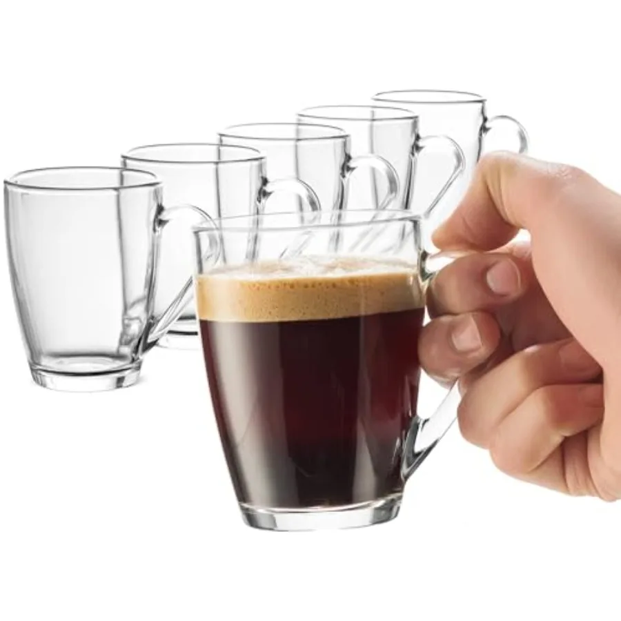 Glass Coffee Mug Set 6 Pack 0¾ oz with Convenient Handle Tea Glasses for Hot/Cold Beverages Thermal Shock Resistant Tempered Gl
Glass Coffee Mug Set 6 Pack 0¾ oz with Convenient Handle Tea Glasses for Hot/Cold Beverages Thermal Shock Resistant Tempered Gl