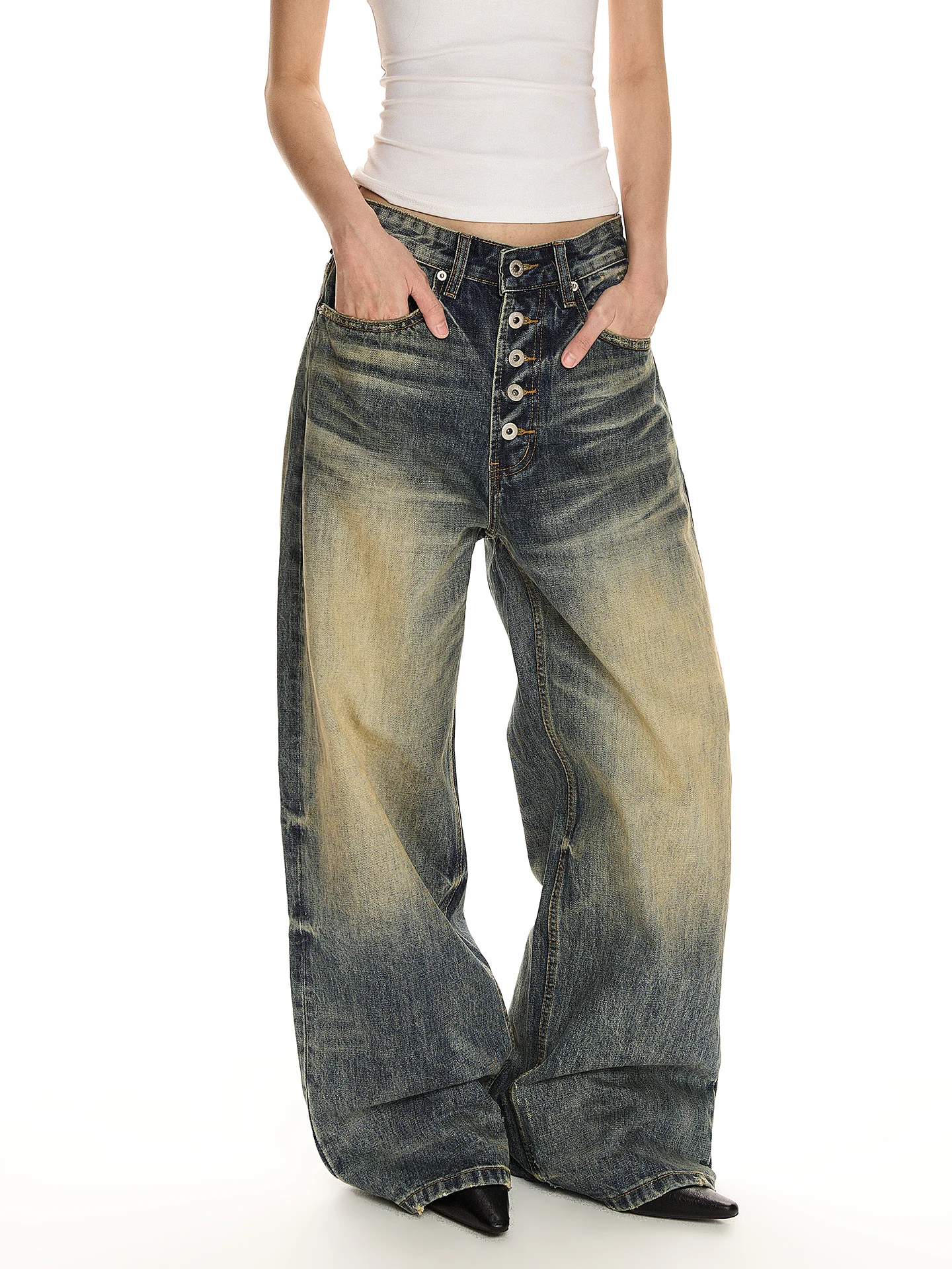 a PUEE Vintage Street Mustache Waed Button Denim Jeans Men Women Loose Straight Vibe Pants Youthful Wear All Seasons
a PUEE Vintage Street Mustache Waed Button Denim Jeans Men Women Loose Straight Vibe Pants Youthful Wear All Seasons