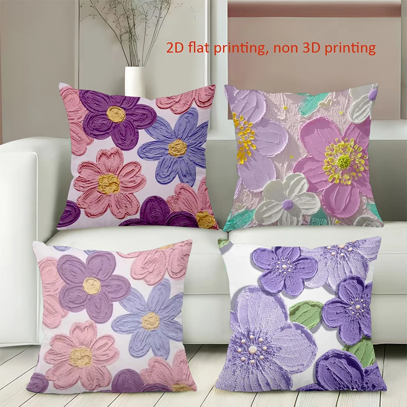 4Pcs 3D Oil Painting Flower Print Pillow Covers, Polyester Cushion Cases for Home Decor, Living Room & Bedroom Decoration
4Pcs 3D Oil Painting Flower Print Pillow Covers, Polyester Cushion Cases for Home Decor, Living Room & Bedroom Decoration