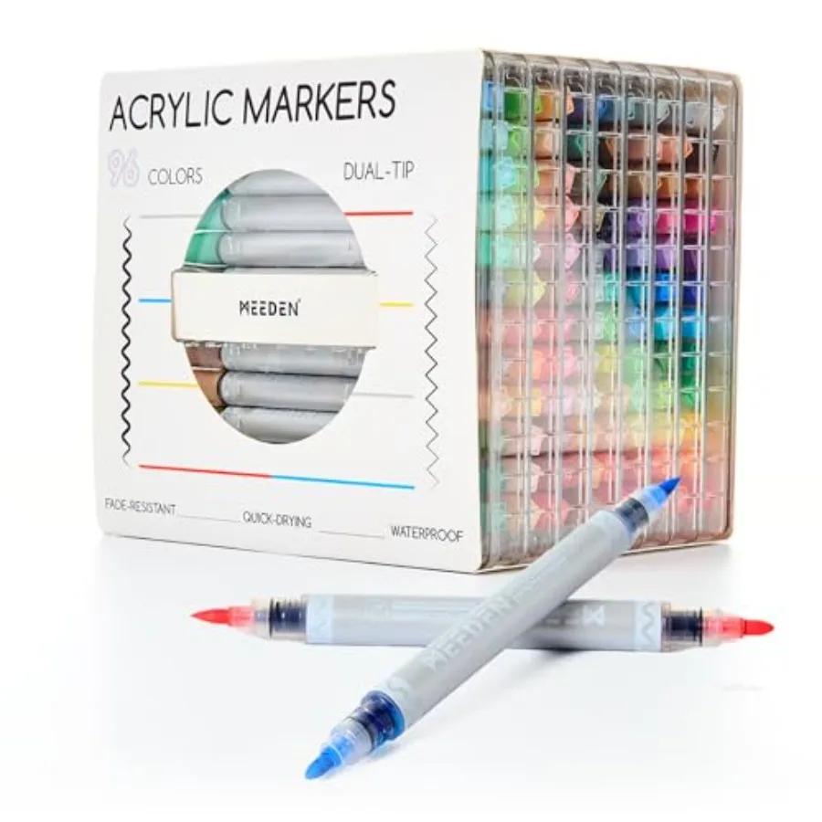 Artist Acrylic Paint Markers: Dual Tip Acrylic Marker with Brush and Round Tip - Quick Dry Paint Pens Markers with Automatic In
Artist Acrylic Paint Markers: Dual Tip Acrylic Marker with Brush and Round Tip - Quick Dry Paint Pens Markers with Automatic In