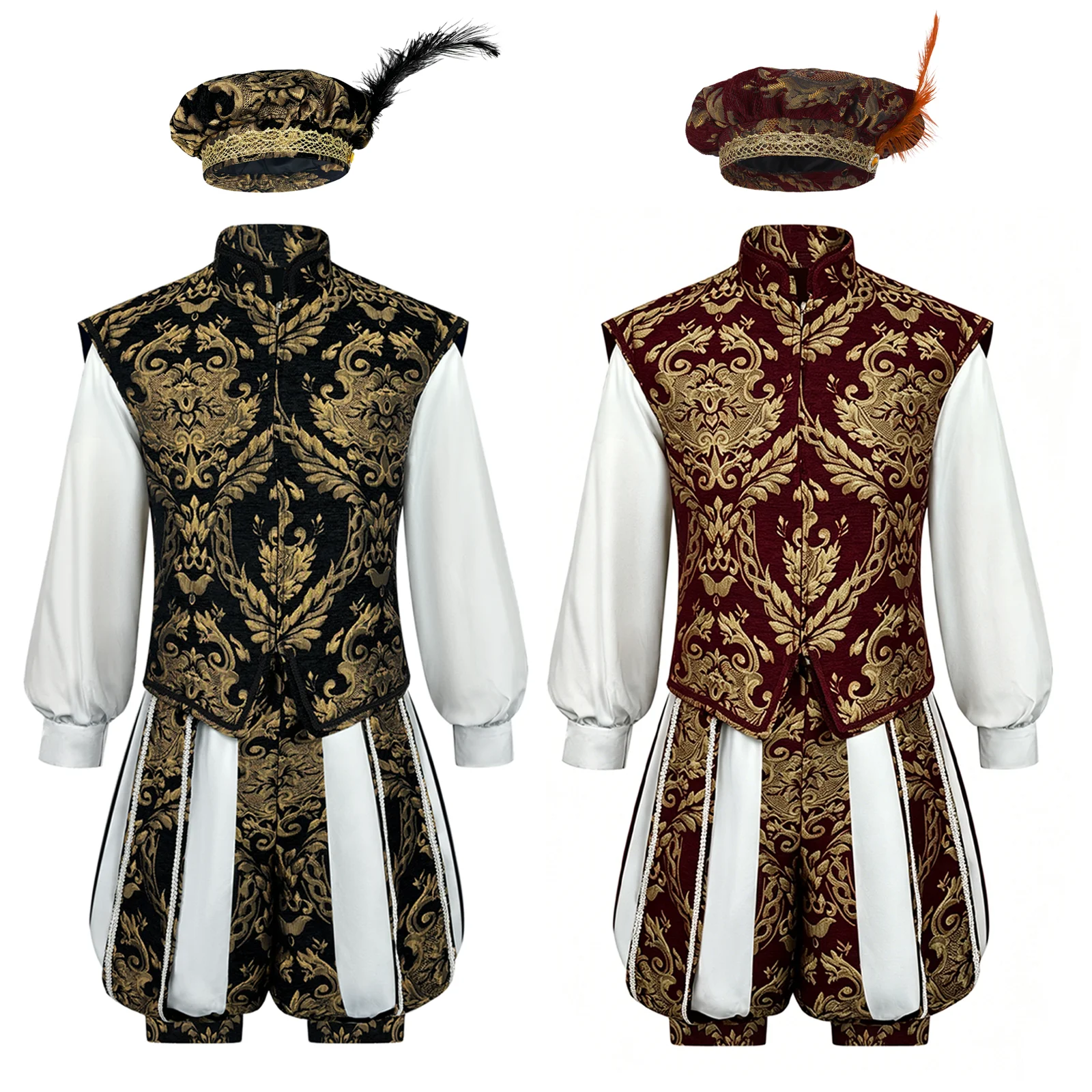 Renaissance Medieval Men's Suit Elizabethan Royal Prince Double Layer Vest Pumpkin Bloomers Pants Vintage Gothic Court Costume
Renaissance Medieval Men's Suit Elizabethan Royal Prince Double Layer Vest Pumpkin Bloomers Pants Vintage Gothic Court Costume