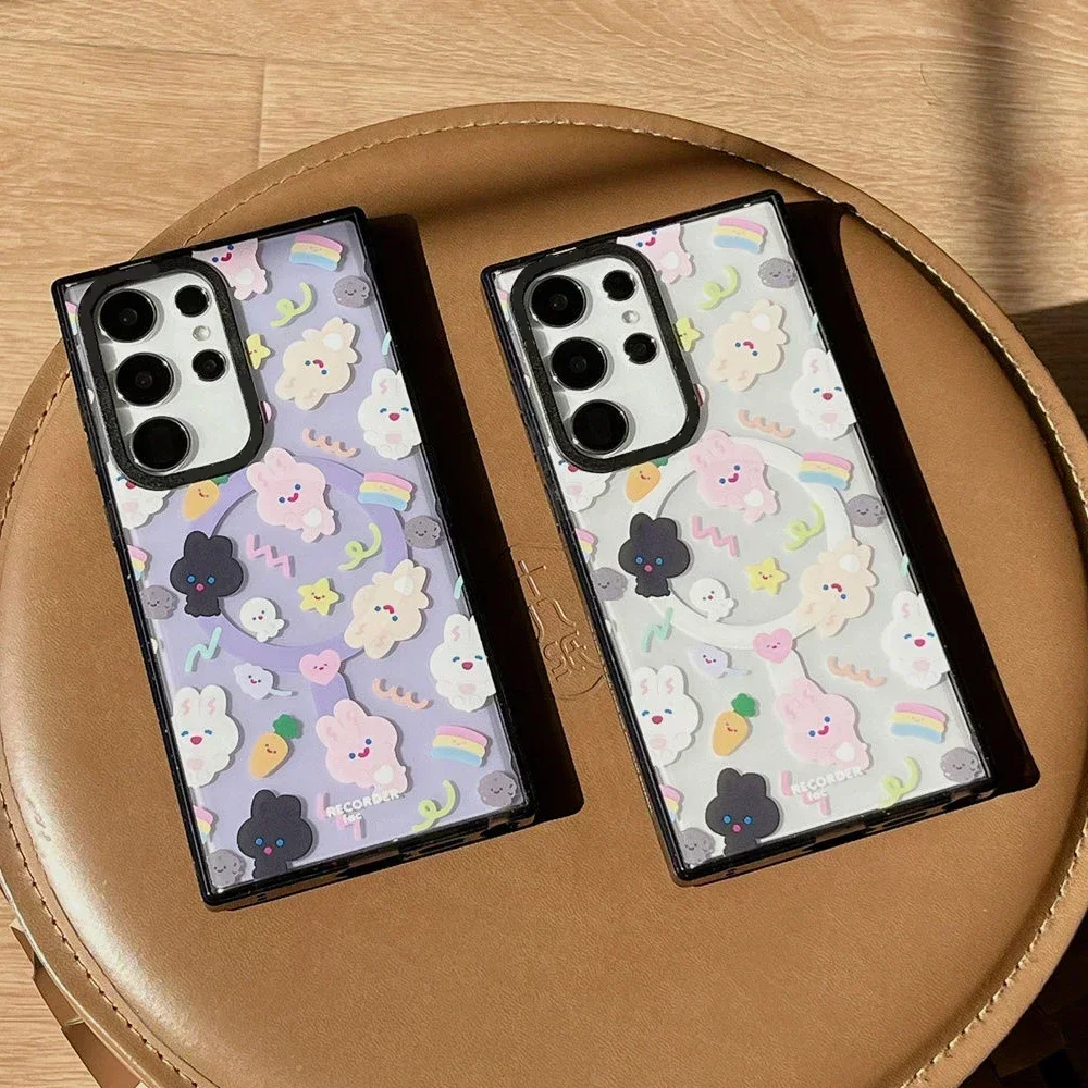 Cute Rabbit Magnetic Acrylic Black Border Magnetic Case for Samsung Galaxy S25 + Plus S24 S23 Ultra S25U Cover Protective Shell
Cute Rabbit Magnetic Acrylic Black Border Magnetic Case for Samsung Galaxy S25 + Plus S24 S23 Ultra S25U Cover Protective Shell