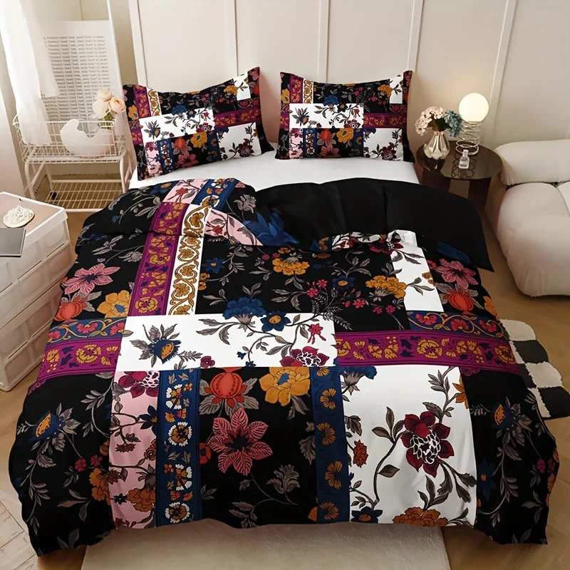 Animal Cartoon Boho Flower Print Bed Cover Back Black Thin Bed Cover for All Seasons Bedding Set 1 Duvet cover 2 Pillowcases
Animal Cartoon Boho Flower Print Bed Cover Back Black Thin Bed Cover for All Seasons Bedding Set 1 Duvet cover 2 Pillowcases
