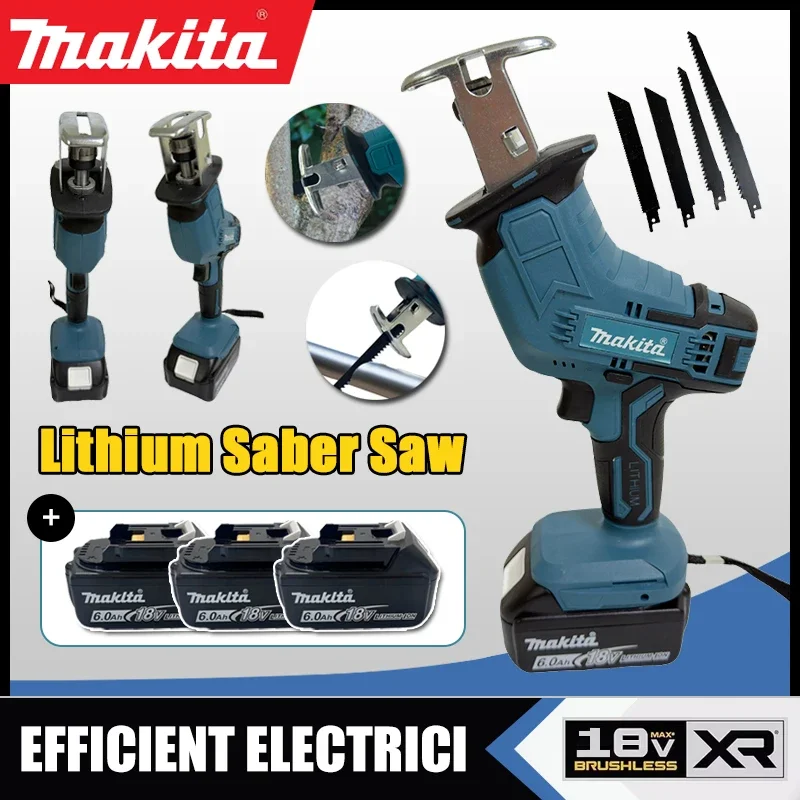 Аккумуляторная сабельная пила Makita для резки дерева и металла, портативная пила с литиевой батареей, электроинструмент
Аккумуляторная сабельная пила Makita для резки дерева и металла, портативная пила с литиевой батареей, электроинструмент