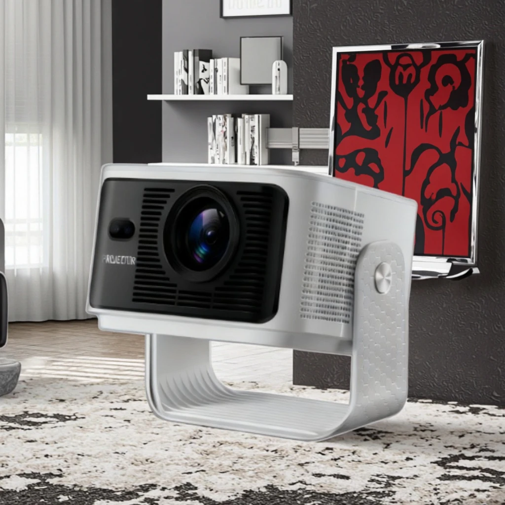 Short Throw Portable Home Projector 5.0 LED 500 Lumens Android 11 Built-in Speakers 2G RAM 8GB Storage