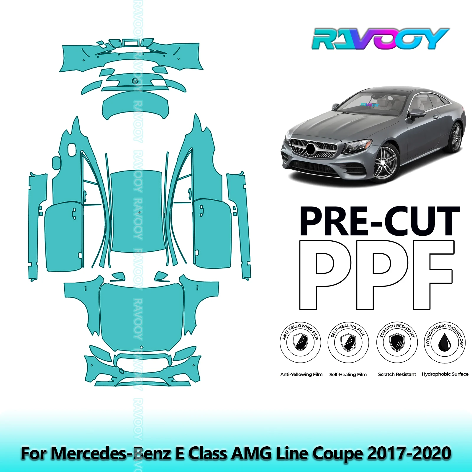 Full Vehicle Clear Bra Precut PPF Paint Protection Film For Mercedes-Benz E Class AMG Line Coupe 2017-2020
Full Vehicle Clear Bra Precut PPF Paint Protection Film For Mercedes-Benz E Class AMG Line Coupe 2017-2020