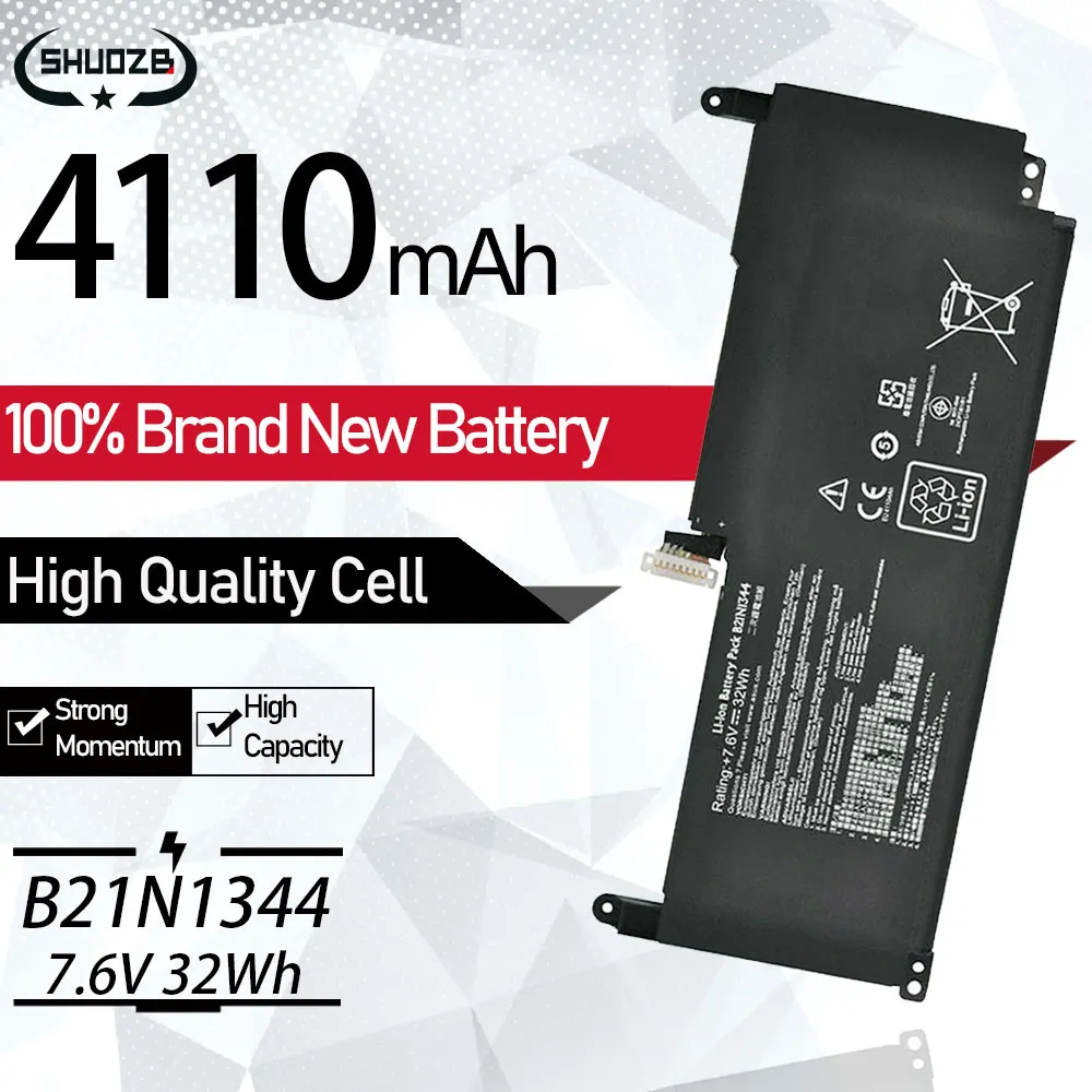 New B21N1344 Laptop Battery For Asus vivibook B21BN93 Series 0B200-00600300E 2ICP7/61/81 7.6V 32Wh 4110mAh SHUOZB Free Tools
New B21N1344 Laptop Battery For Asus vivibook B21BN93 Series 0B200-00600300E 2ICP7/61/81 7.6V 32Wh 4110mAh SHUOZB Free Tools