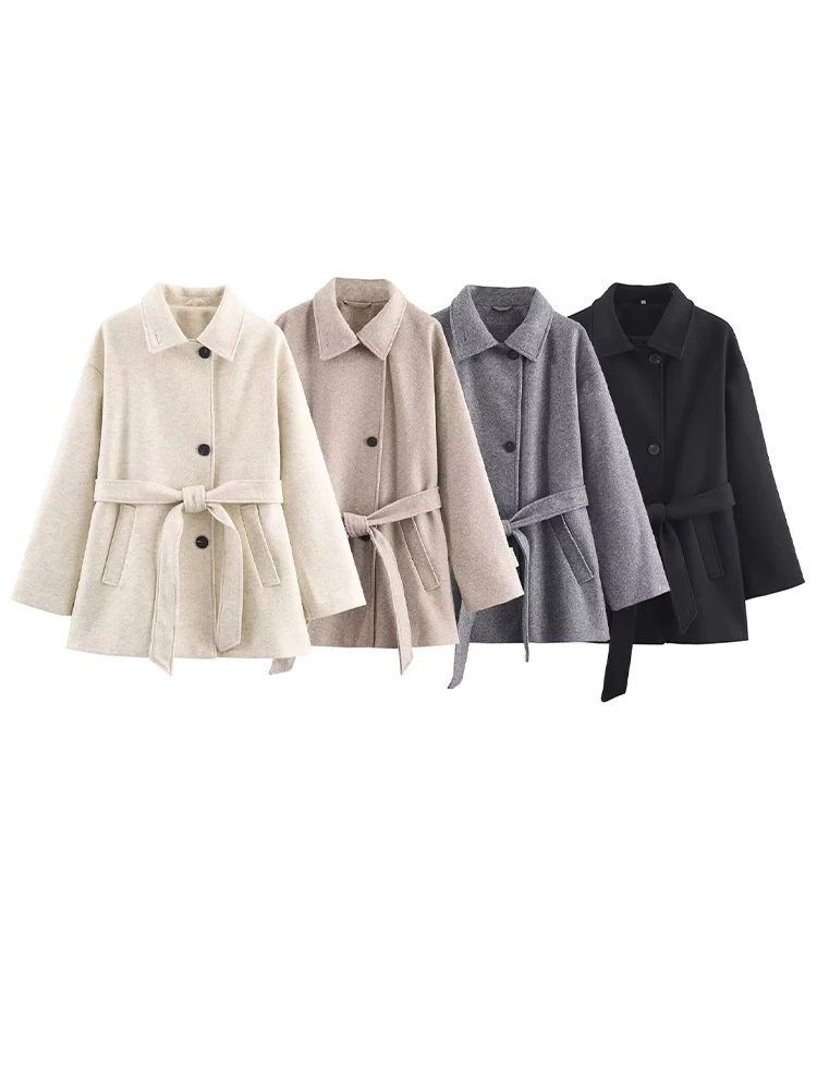 HH Woman Autumn Fashion Coat Belt Pocket Single-Breasted Decorate Casual Loose Outwear Women Chic Long Sleeve Lapel Coat 4-Color
HH Woman Autumn Fashion Coat Belt Pocket Single-Breasted Decorate Casual Loose Outwear Women Chic Long Sleeve Lapel Coat 4-Color